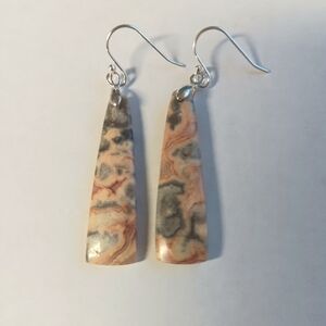 Crazy Lace Rosetta Stone Gemstone Earrings with 925 Sterling Silver Findings